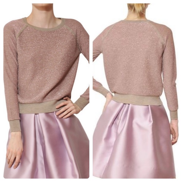 Rochas Italy Wool Lurex Sweater Pink 46IT 8 10 - Picture 1 of 8